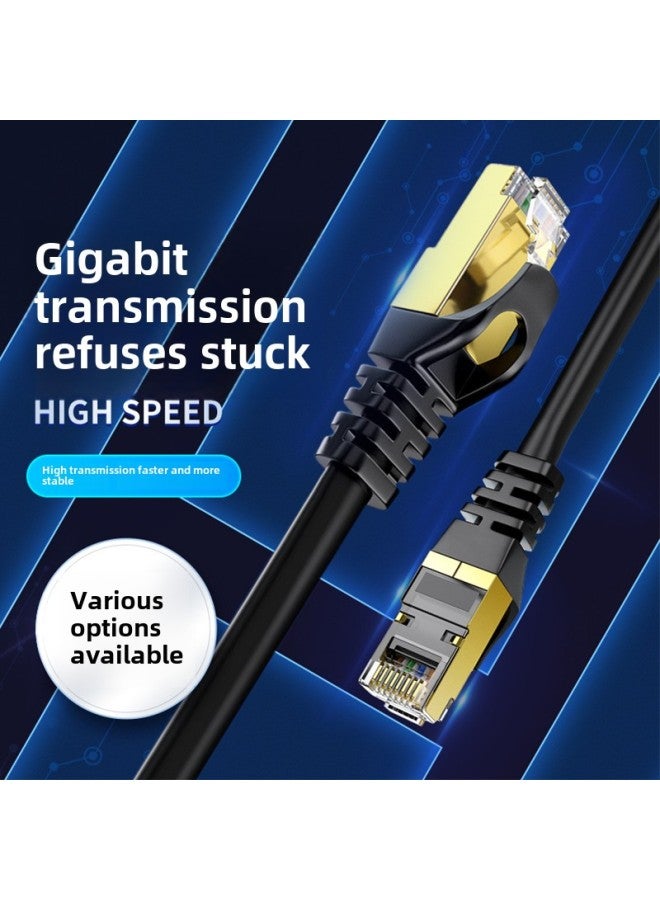 8-core Finished Network Cable Jumper Router Cat 6 Six Gigabit Network Cable RJ45 Computer High-speed Broadband Network Cable-Color:Gray White Gold-plated Shield Head-Line Length:30m - Image 5